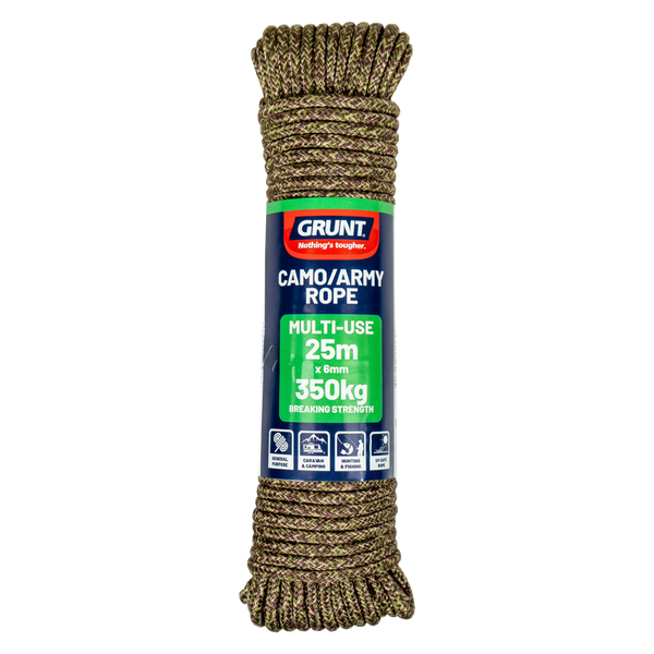 GRUNT 6mm x 25m Camo / Army Rope