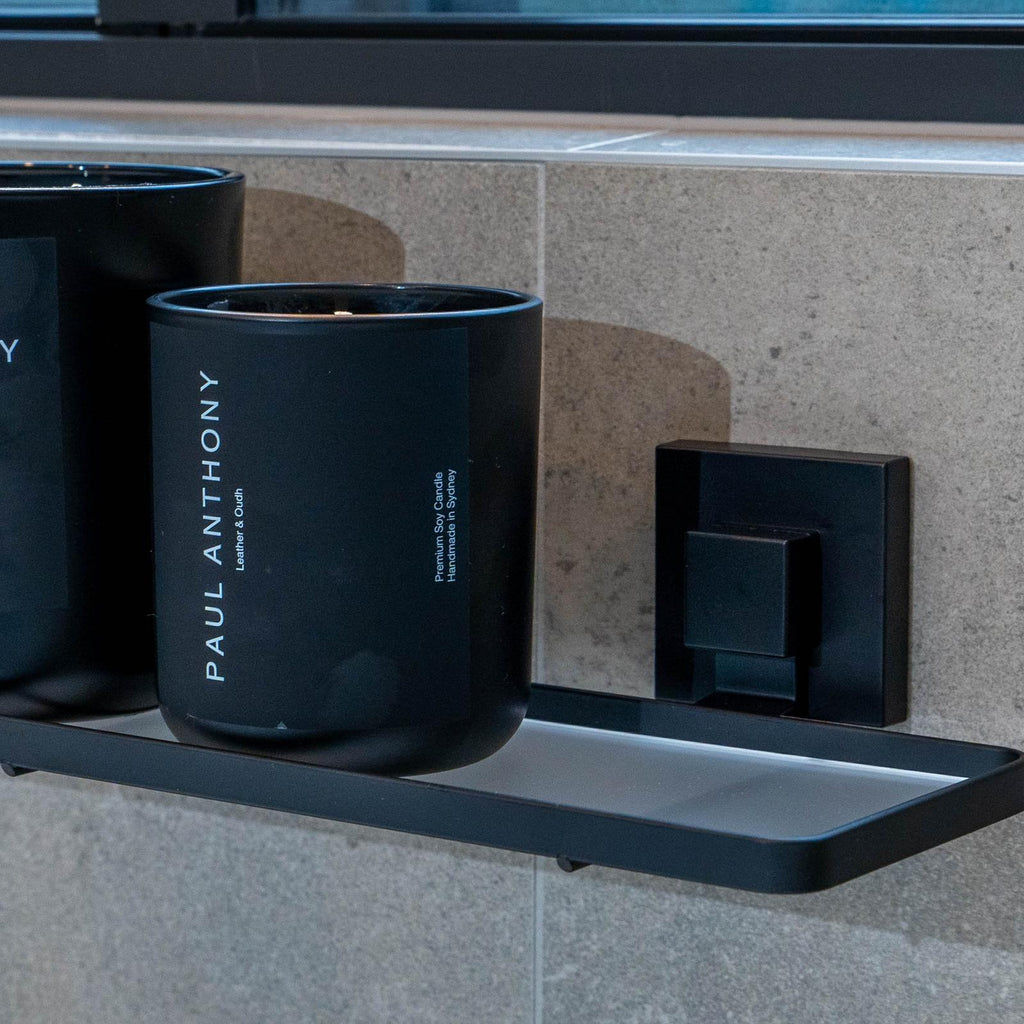 Fusion-Loc 26kg Black Matte Suction Frosted Acrylic Bathroom Shelf - Image 4 of 8