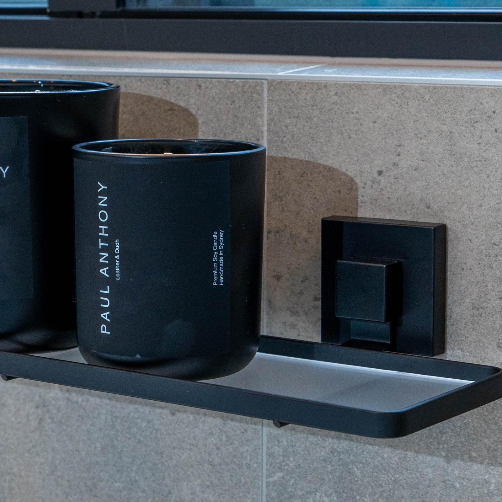 Fusion-Loc 26kg Black Matte Suction Frosted Acrylic Bathroom Shelf - Image 4 of 8
