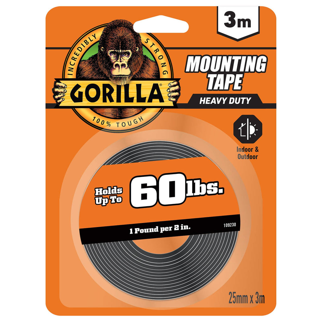 Gorilla 3.04m Black Double Sided Mounting Tape - Image 1 of 6