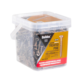 Buildex RapidDrive Treated Pine Screws 10g x 65 mm (10 TPI) Climacoat - BOX of 500