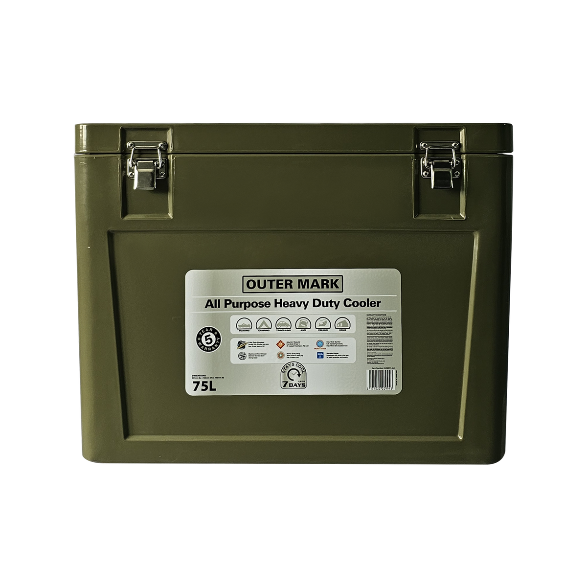 Outermark 75L Khaki Cooler Ice Box - Image 1 of 5