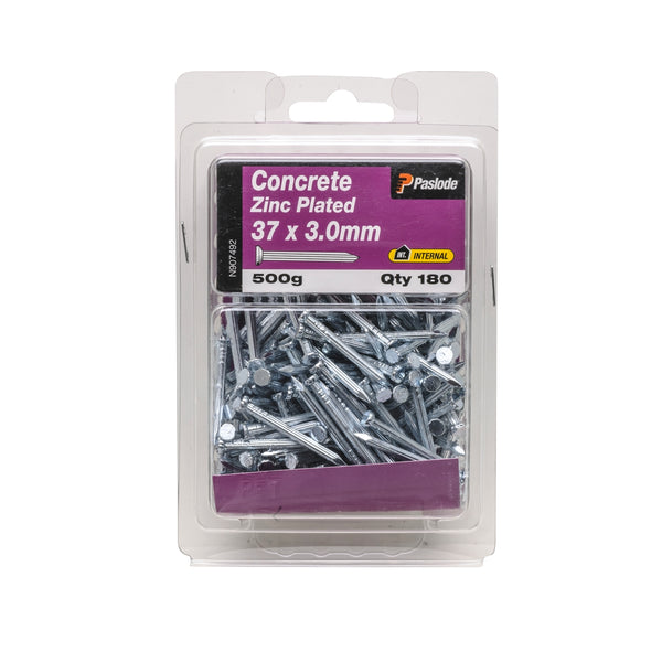 Paslode 37 x 3.0mm 500g Zinc Plated Concrete Nails - 180 Pack