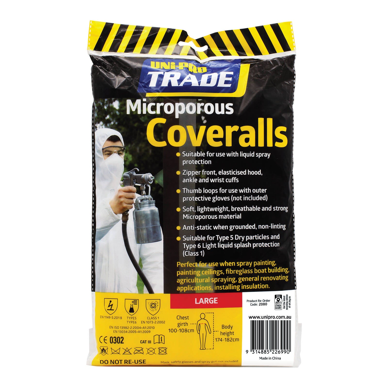 UNi-PRO Large Microporous Coveralls - Large - Image 6 of 6
