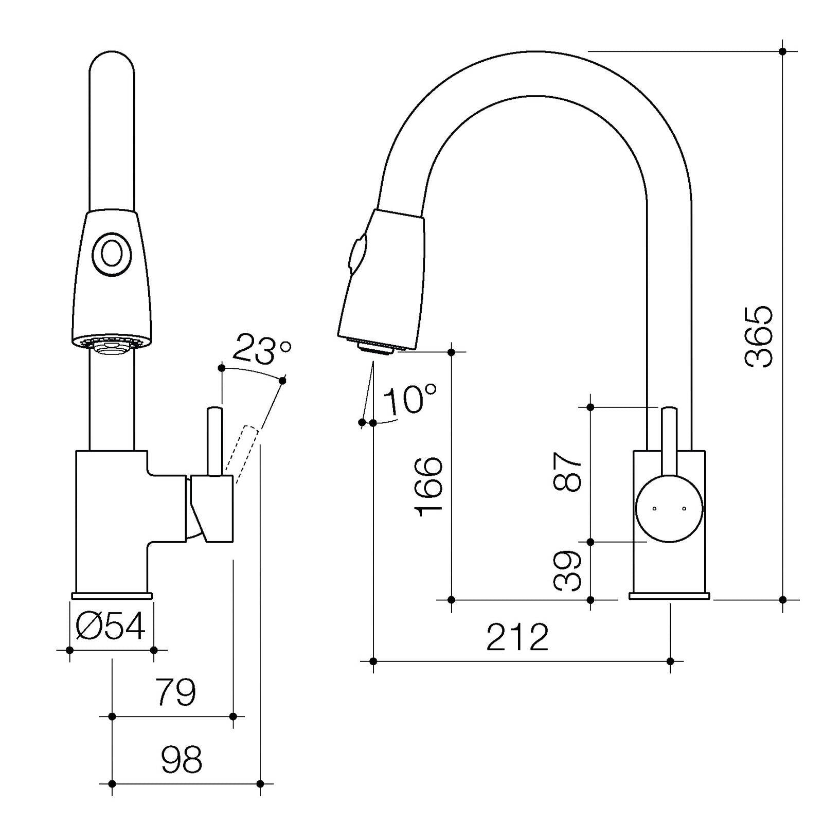 Caroma Chrome Husk Retractable Dual Spray Sink Mixer - Image 2 of 3
