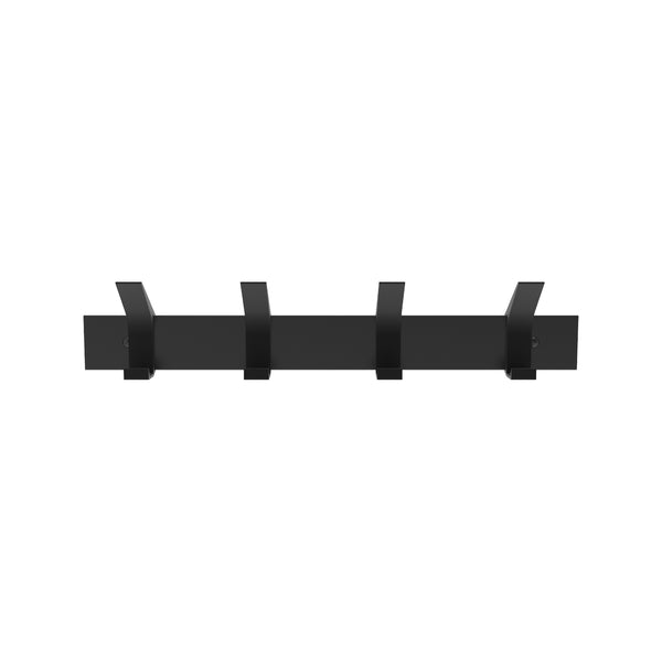 MODE 4 Black Sliding Hooks On Black Board Hat And Coat Rack