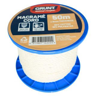 GRUNT 6mm x 50m Macrame Cotton Cord