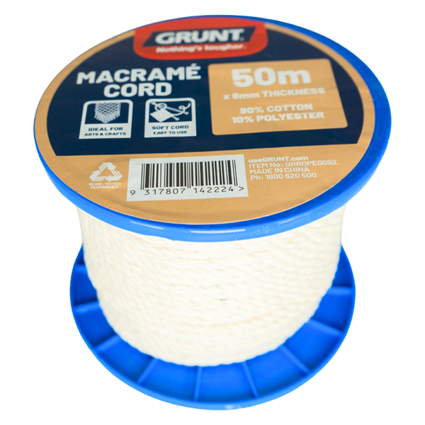 GRUNT 6mm x 50m Macrame Cotton Cord