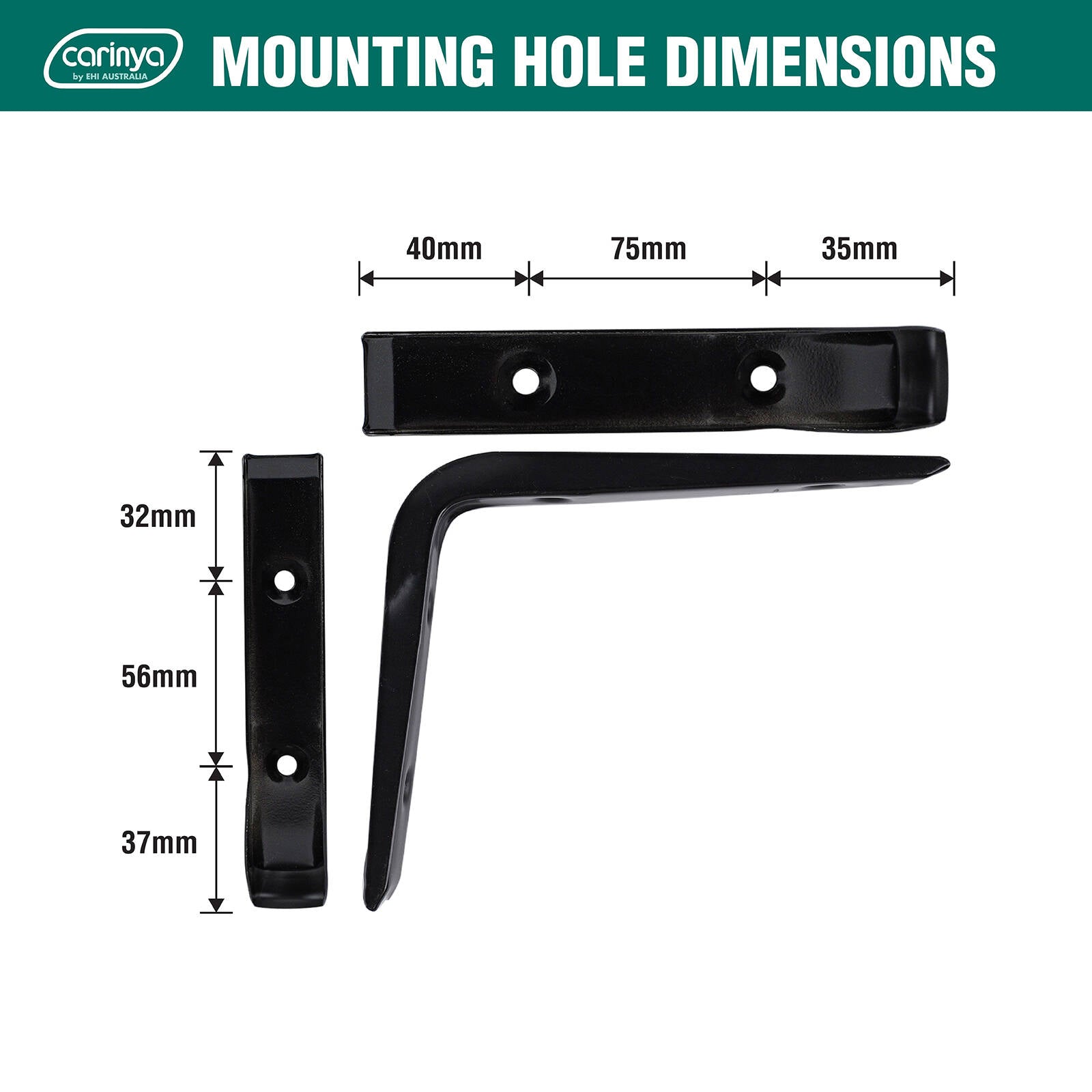 Carinya 125 x 150mm Black Angle Bracket - Image 14 of 19