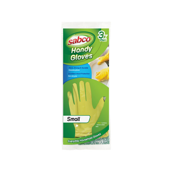 Sabco Small Latex Handy Gloves - 3 Pairs - Small