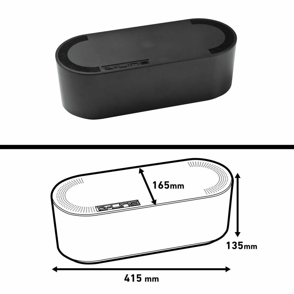 D-Line Small Black Cable Tidy Unit Management Box - Small - Image 4 of 10