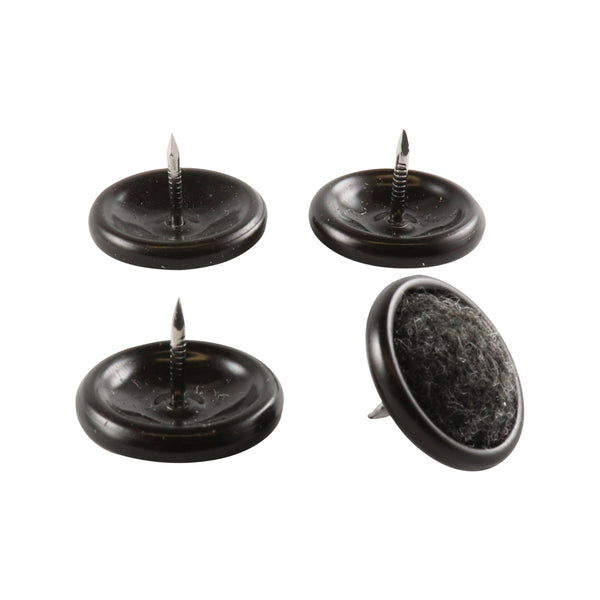 Surface Gard 25mm Brown Carpet Base Round Castor Cup - 4 Pack