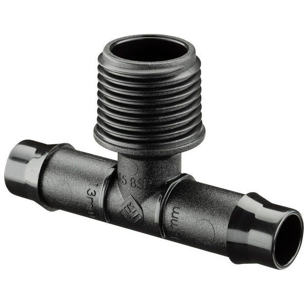Pope 13 x 15mm Barbed Male Threaded Tee - Single