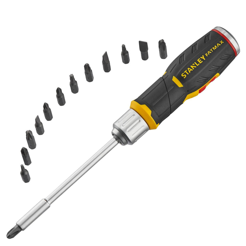 Stanley FatMax Pistol Grip Ratchet Screwdriver With 12 Bits - Image 1 of 4