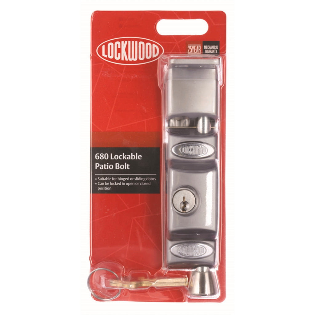 Lockwood Satin Chrome 680 Patio Bolt - Image 2 of 2