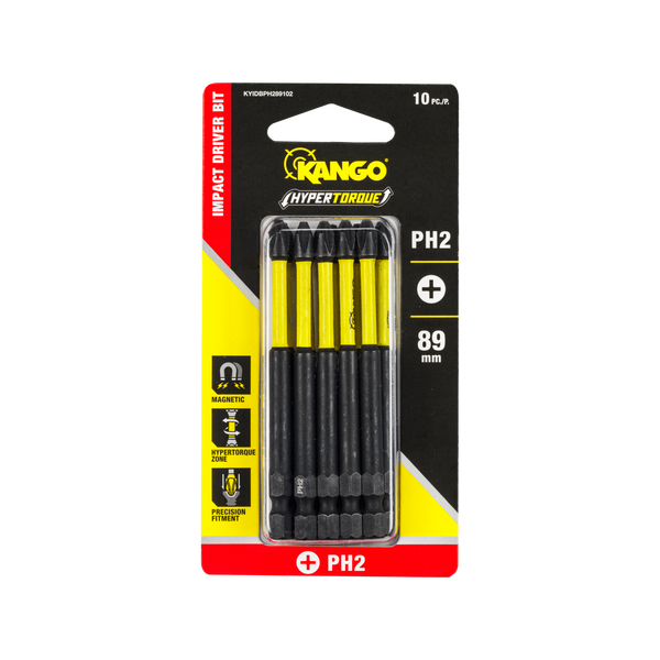 Kango Hypertorque 89mm PH2 Impact Driver Bit - 10 Pack