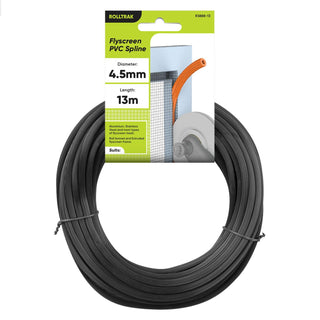 Rolltrak 4.5mm x 13m Black Flyscreen Spline