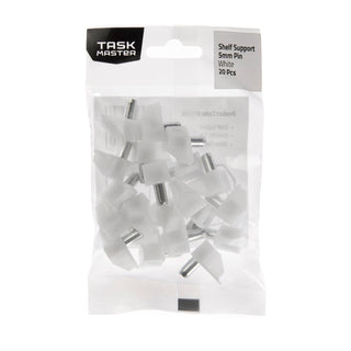 Taskmaster 5mm White Plastic Shelf Support - 200 Pack