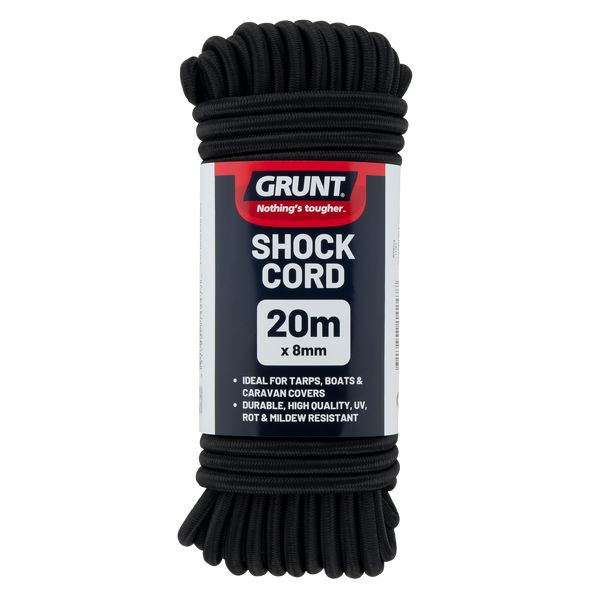 GRUNT 8mm x 20m Black Shock Cord