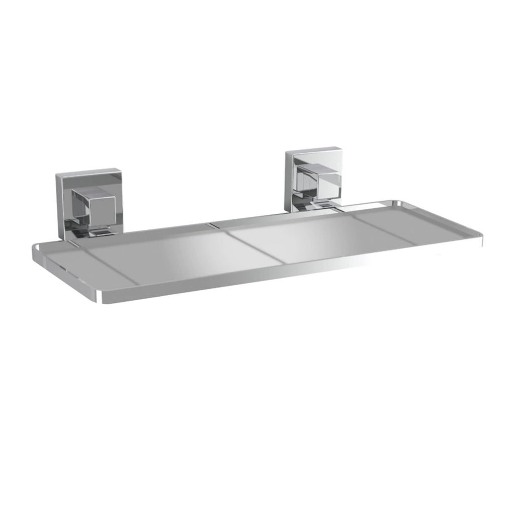 Fusion-Loc 26kg Stainless Steel Suction Frosted Acrylic Bathroom Shelf - Image 1 of 4