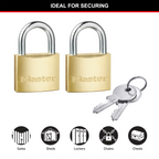 Master Lock 40mm Brass Keyed Padlock - 2 Pack - Image 5 of 18