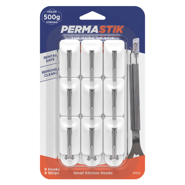 Permastik Small Kitchen Hooks - 9 Pack