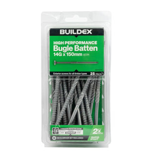 Buildex® 14G x 150mm Class 4 Bugle Batten Screws - 25 pack