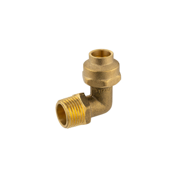 Brasshards 15FL x 15MI Brass Male Flared Compression Elbow LF