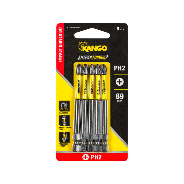 Kango Hypertorque 89mm PH2 Impact Driver Bit - 5 Pack
