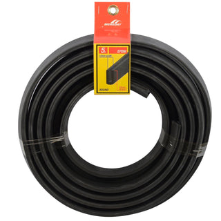 Moroday 10 x 20mm x 3m Black Round Bottom Rubber Roll
