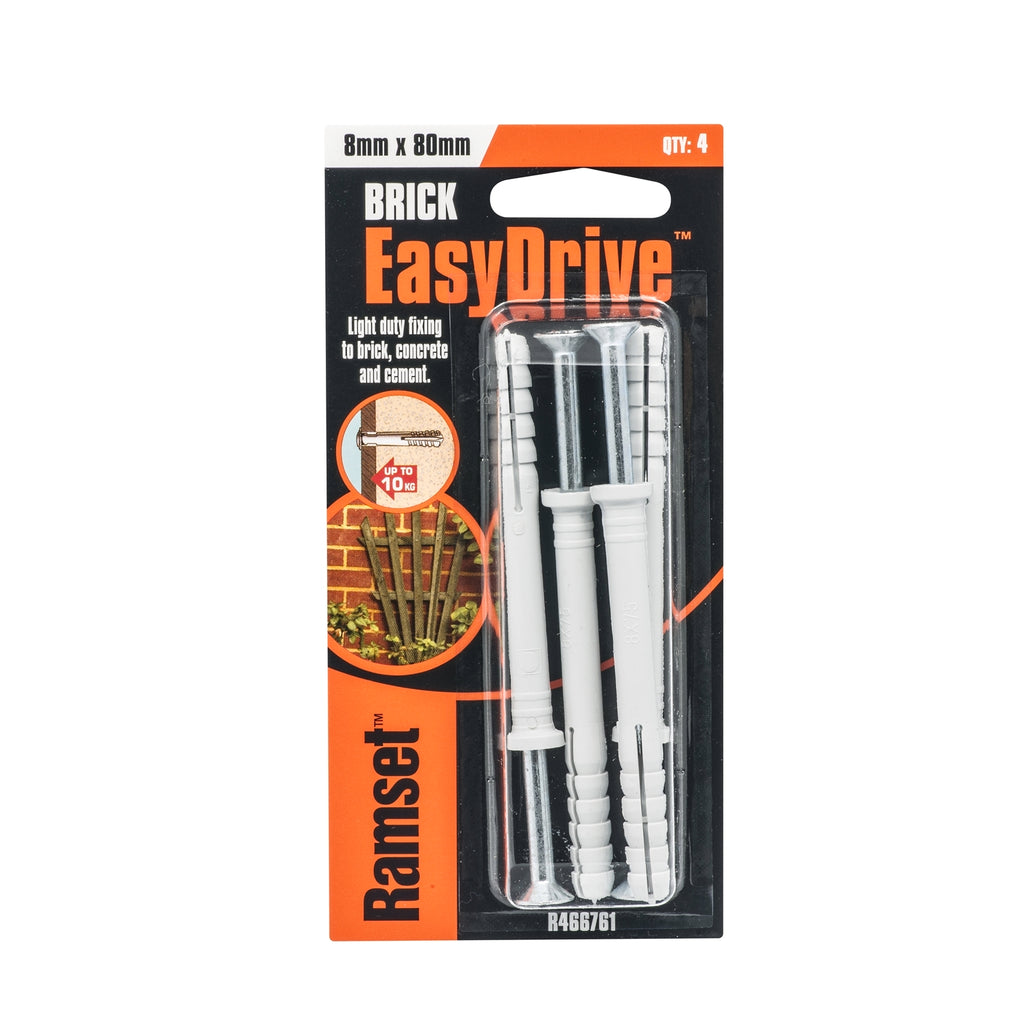Ramset 8 x 80mm EasyDrive Masonry Anchor - 4 Pack - Image 1 of 2