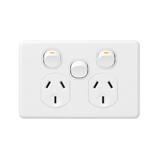 DETA X6 White Single Power Point with Extra Switch - 1 Gang