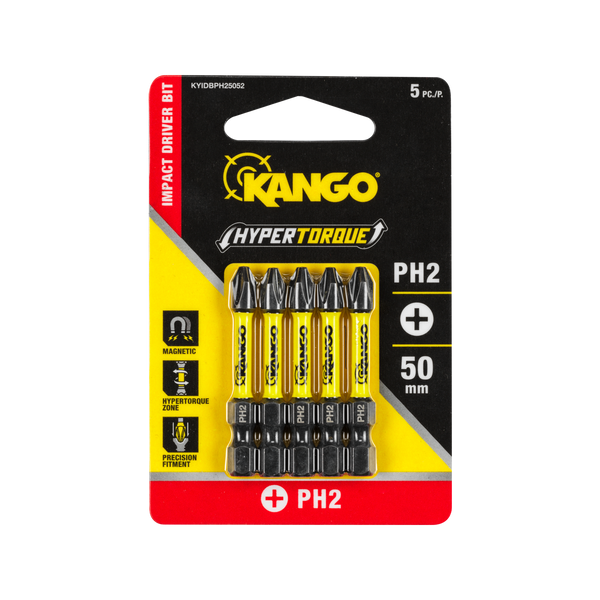 Kango 50mm Hypertorque PH2 Impact Driver Bit - 5 Pack