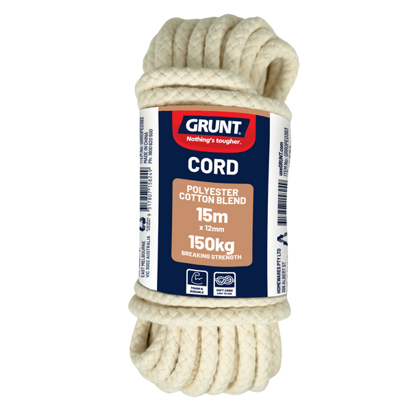GRUNT 12mm x 15m Polyester Cotton Cord