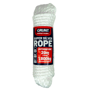 GRUNT 12mm x 20m White Super Silver Rope
