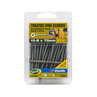 Zenith 10 - 8 x 75mm Treated Pine Countersunk Head Screws - 50 Pack