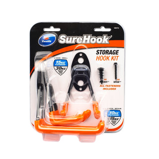 Zenith 10 / 30kg Black SureHook Small And Medium Storage Hook Kit - 3 Pack