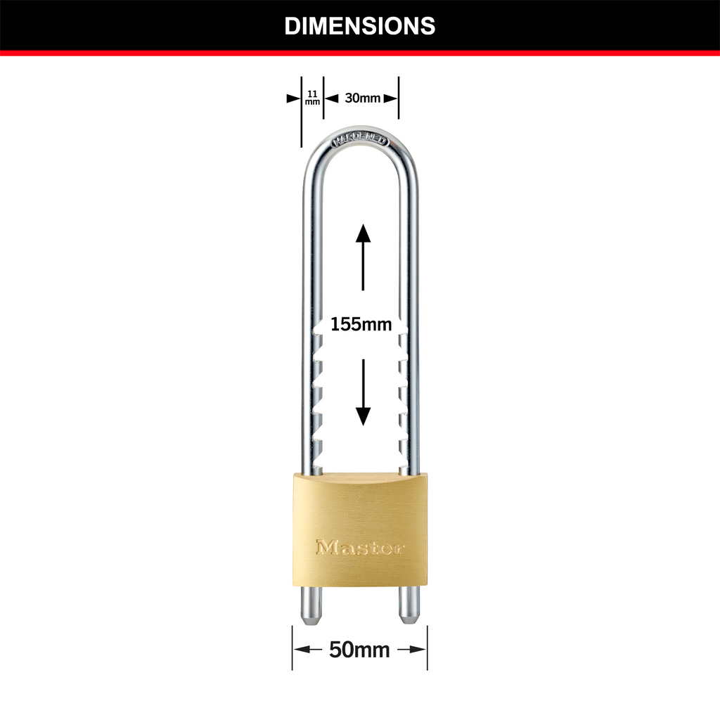 MasterLock 50mm Solid Brass Adjustable Shackle Padlock - Image 5 of 20