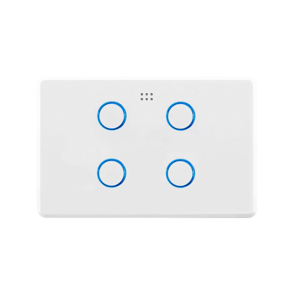 DETA White Gloss Grid Connect Smart Quad Gang Touch Light Switch
