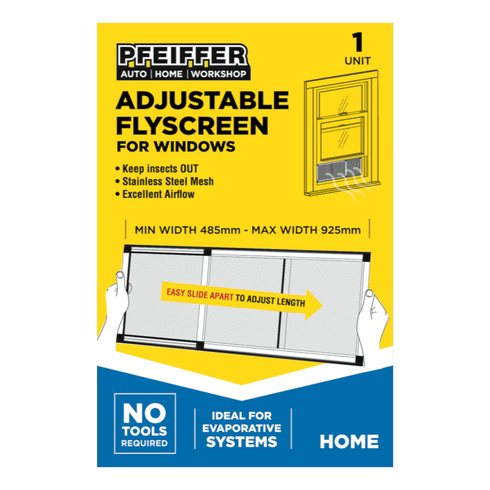 Pfeiffer 200 x 485-925mm Adjustable Window Flyscreen - Image 3 of 3