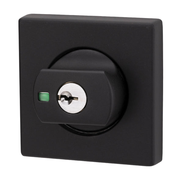 Lockwood Matt Black Double Cylinder Square Rose Paradigm 005 Deadbolt