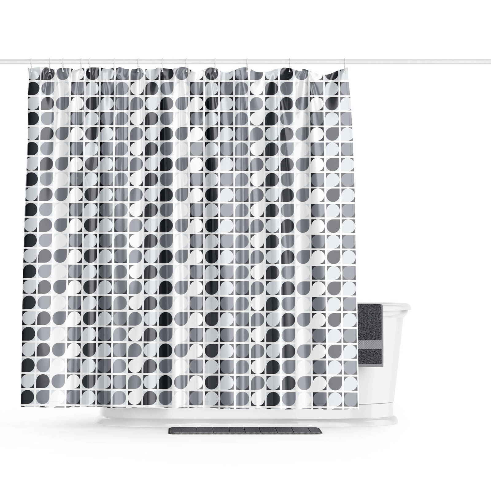 Barelli 180 x 180cm Droplet Dreams Polyester Shower Curtain - Image 2 of 2