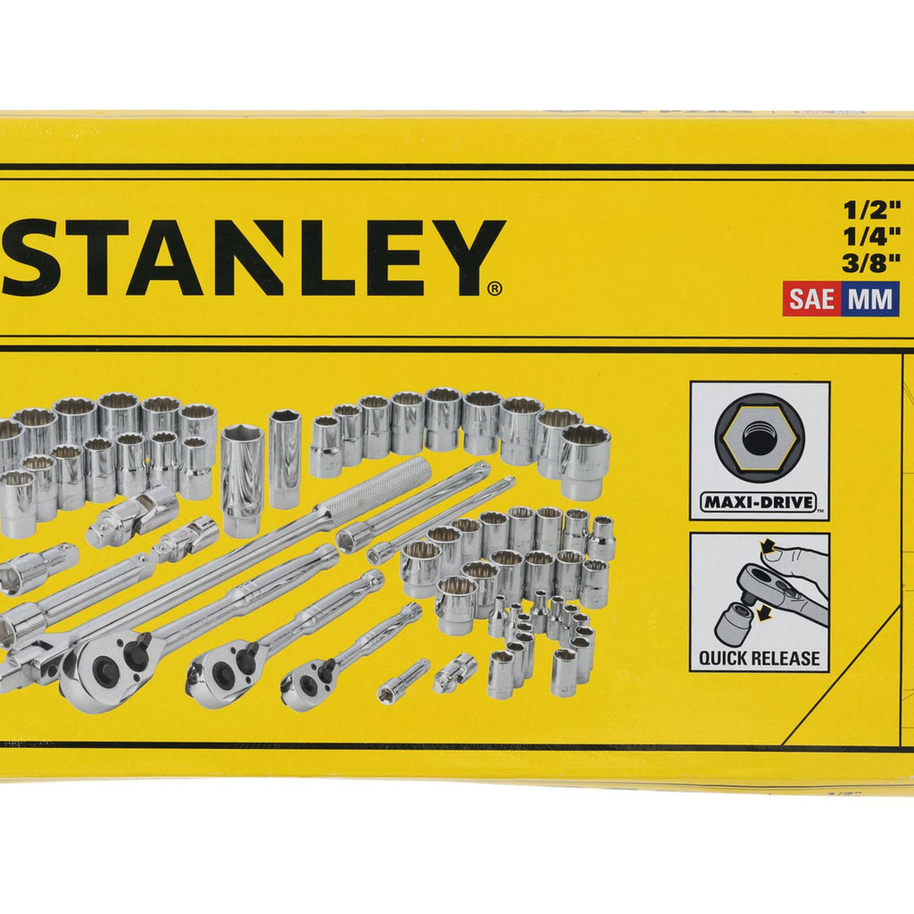 Stanley 64 Piece 1/4" 3/8" And 1/2" Drive Socket Set - Image 3 of 3