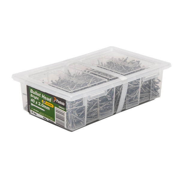 Paslode 40 x 2mm 2kg Bright Bullet Head Nail - 1830 Pack