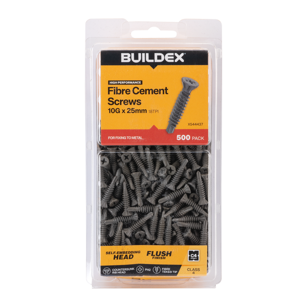 Buildex Fibre Cement Screws 10GX25 - 500 pack