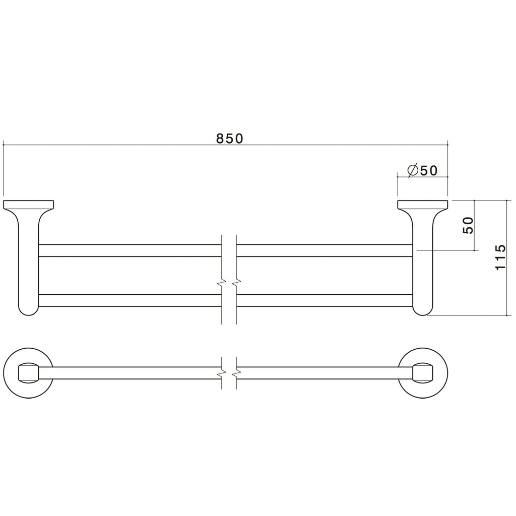 Caroma 800mm Sahara Double Towel Rail - Image 2 of 2