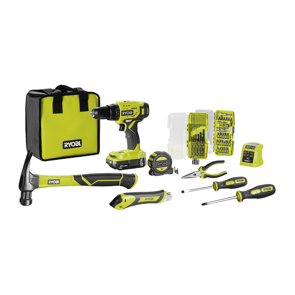Ryobi 18V ONE+ Home Essentials Kit R18DD2HE12