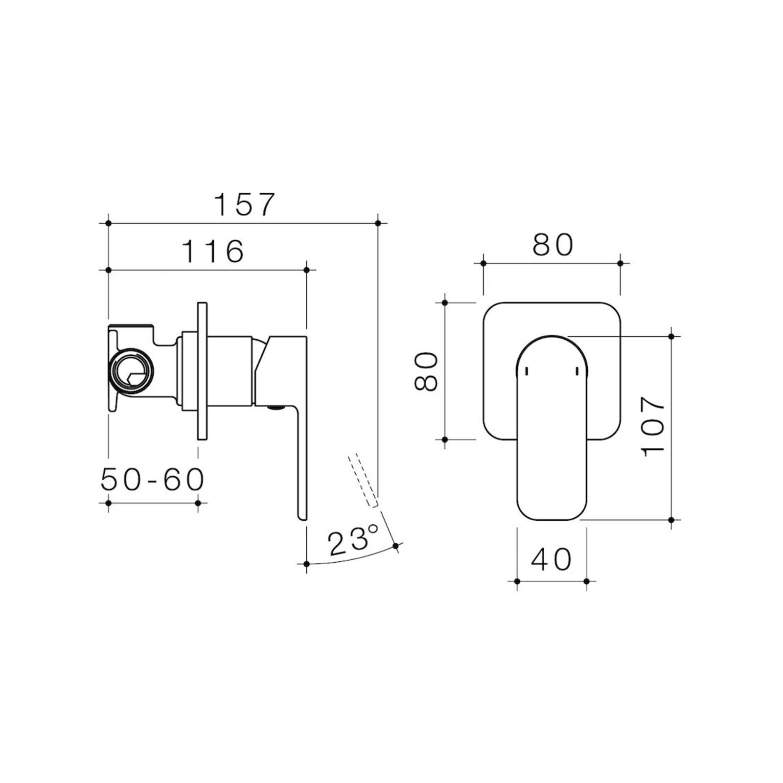 Caroma Luna Bath/Shower Mixer Black - Black - Image 4 of 5