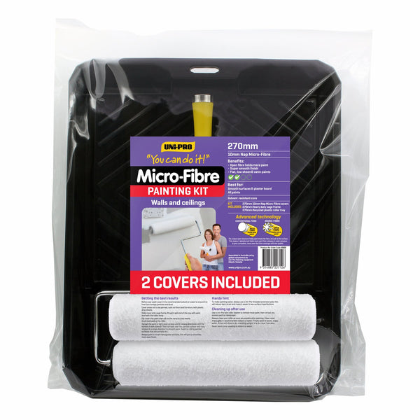UNi-PRO 270mm 10mm Nap You Can Do it Heavy Duty Micro Fibre Twin Roller Kit