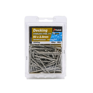 Paslode 50 x 2.8mm 250g Stainless Steel Griplock Nails - 90 Pack